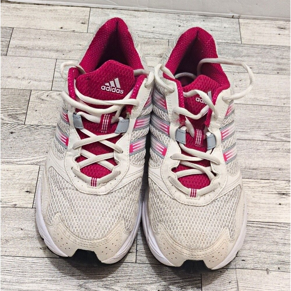 adidas Women’s Low Top Lace-Up Mesh Sneakers White/Pink/Gray/Black 031428